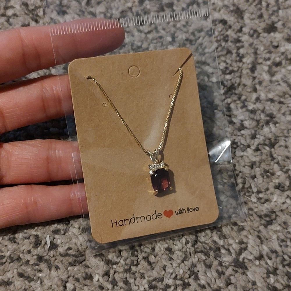 Gold Plated Emerald Cut Amethyst Pendant
